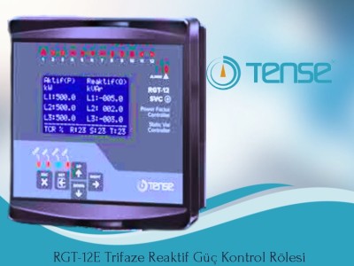 RGT-12E 12 Kademe, Grafik LCD Ekranlı Trifaze Reaktif Güç Kontrol Rölesi
